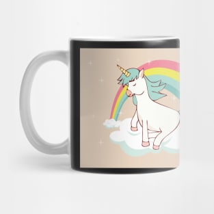 Cute Rainbow Unicorn Mythical Animal Social Distancing Pastel FaceMask Mug